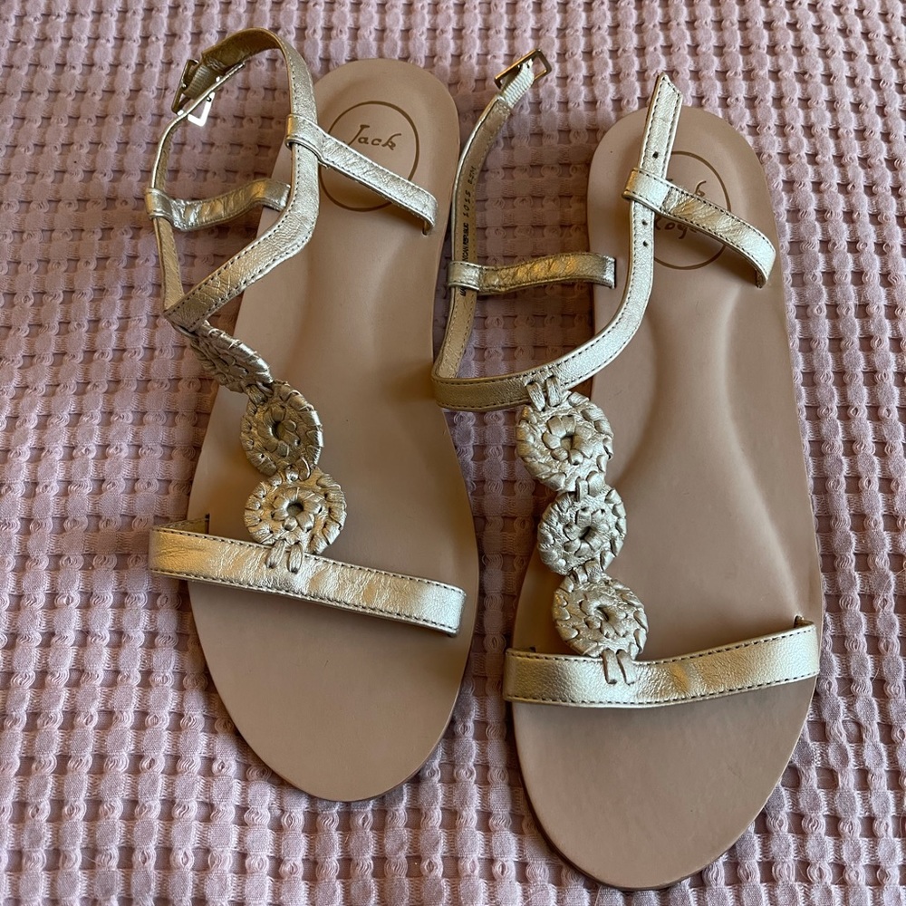 Jack Rogers gold medallion sandals size 8.5